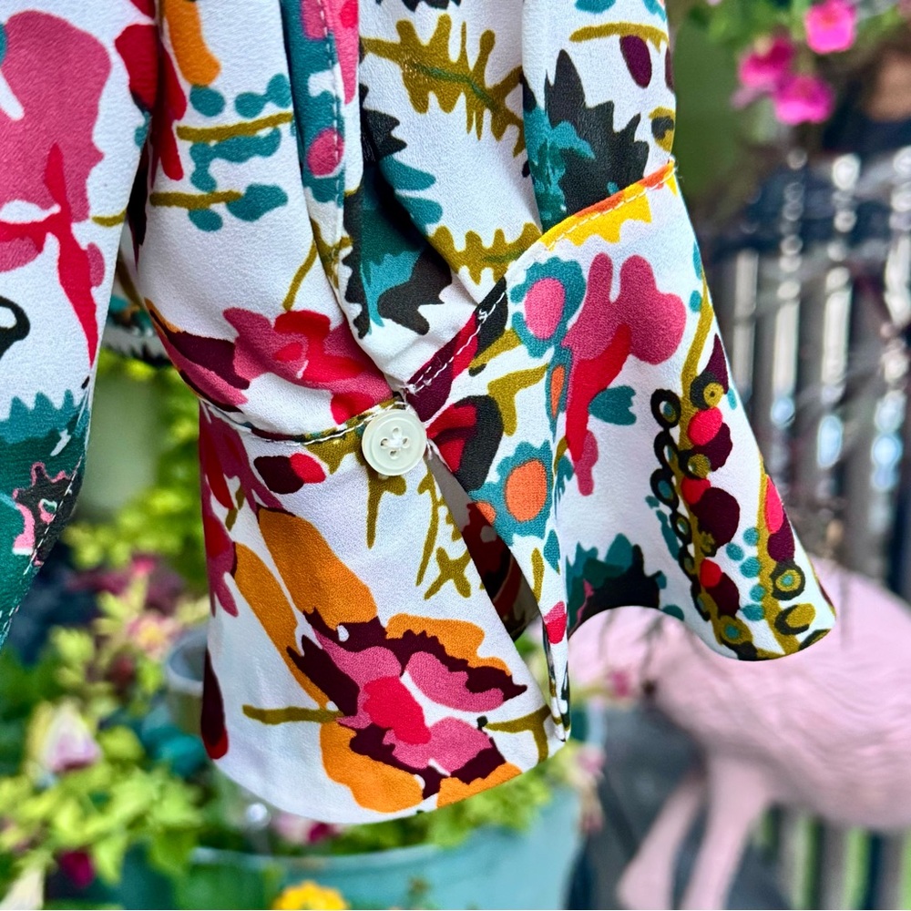 LOFT Vibrant Floral Print Blouse - Picture 7 of 10